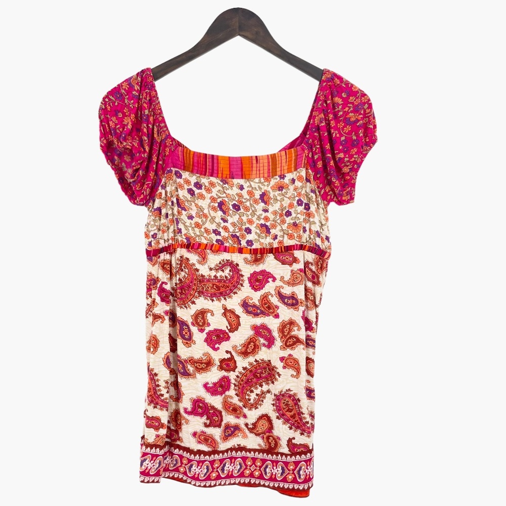 Label Ritu Kumar Pink Floral Print Sleeve Top - Picture 2 of 8